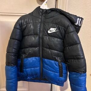 Nike Boys Black and Blue Puffer Coat